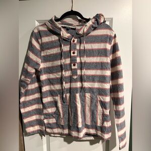 Carbon Red and Grayish Blue Striped Shirt